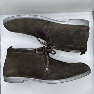 Jimmy Choo Chukka Boots Mens 11 Dark Brown Suede Lace Up Made in Italy